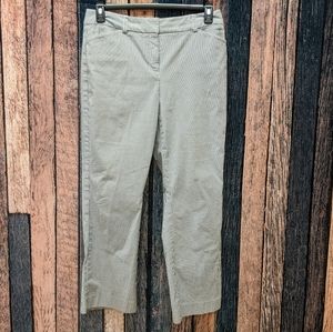 Anne Klein Petite Navy and White Striped Trousers